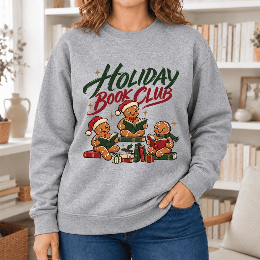 Holiday Book Club Softstyle Sweatshirt | Christmas Book Club Gift Sport Grey