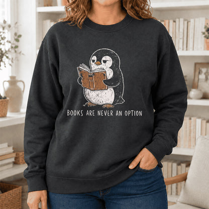 Flight Was Never An Option Crewneck Sweatshirt | Reader Gift Dark Heather
