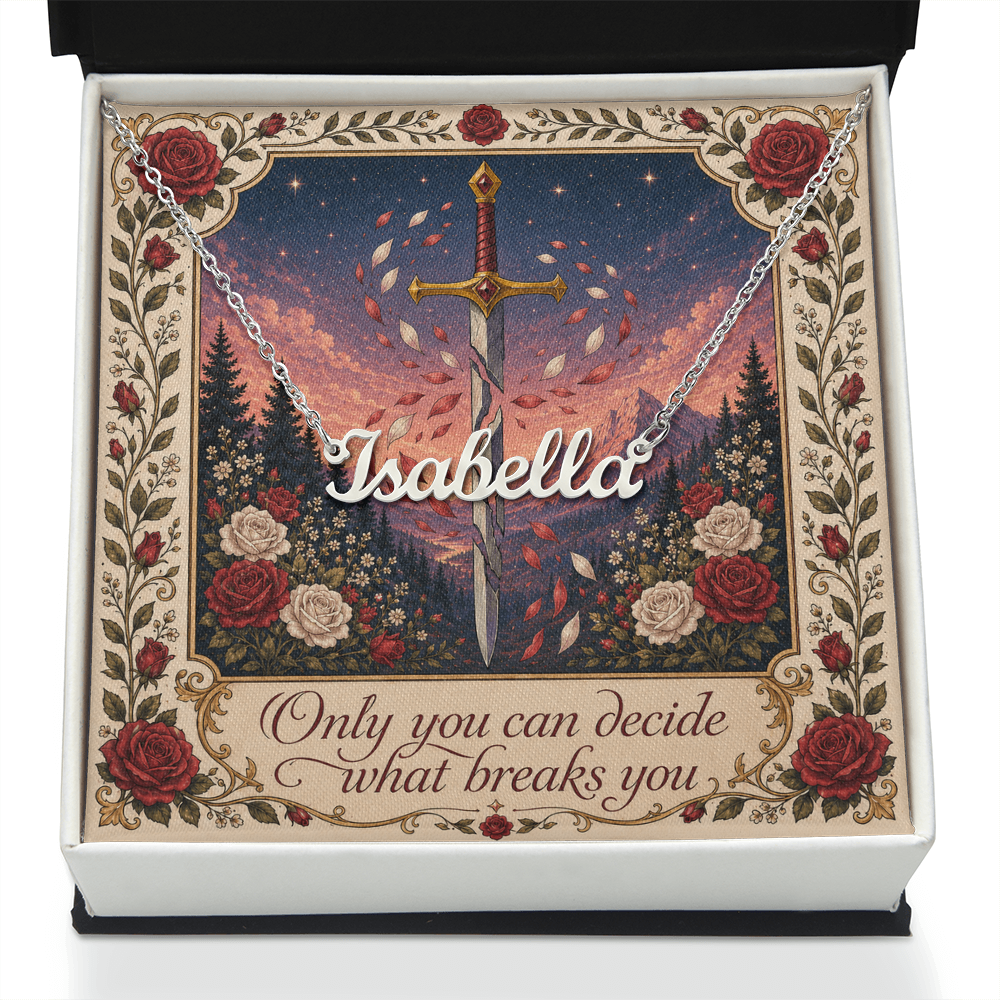 Only You Can Decorative Card And Custom Name Polished Stainless Steel Necklace With Box Book Lover Gift Font 1