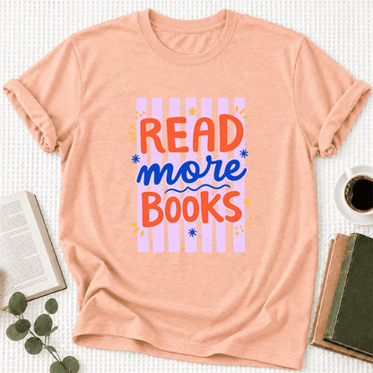 Read More Books Ultra-Soft Cotton T-Shirt | Reader Gift Heather Peach