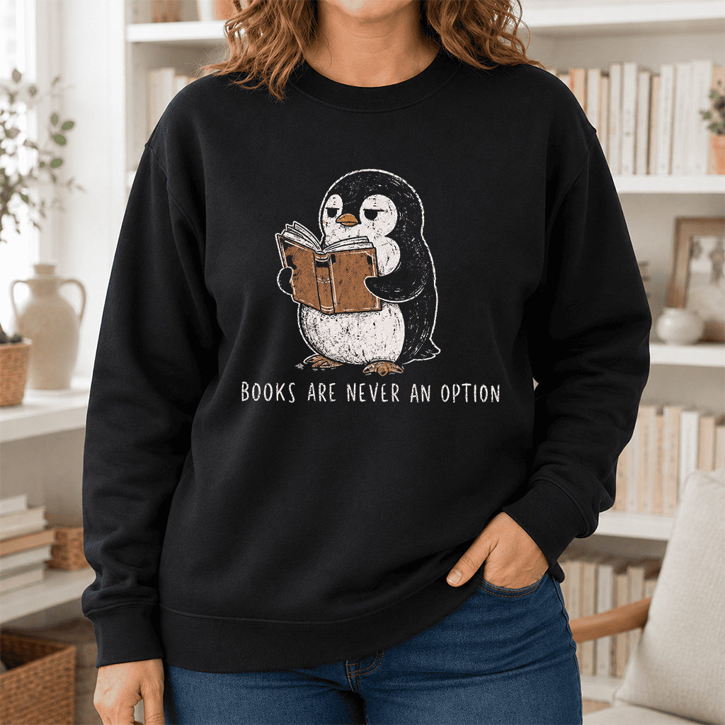 Flight Was Never An Option Crewneck Sweatshirt | Reader Gift Black