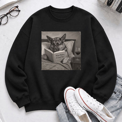 What Makes A Good Boy Crewneck Sweatshirt | Dog Lover Reader Gift Black