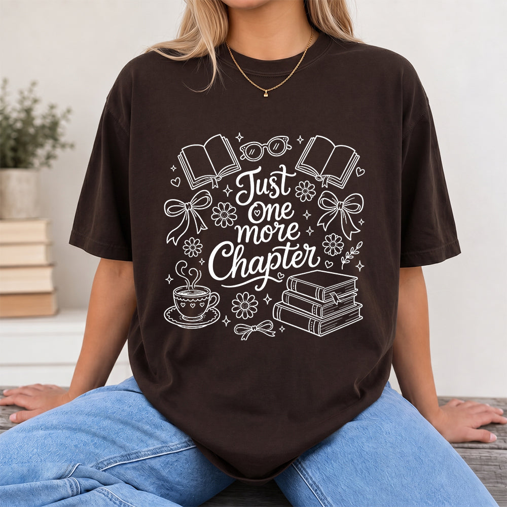 Just One More Chapter Softstyle T-Shirt | Book Lover Gift Dark Chocolate