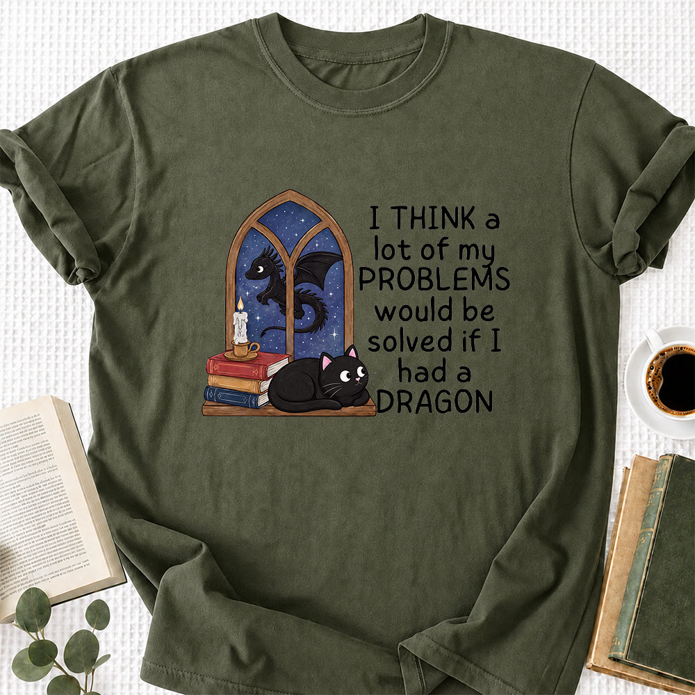 If I Could Have A Dragon Softstyle T-Shirt | Book Lover Gift Military Green