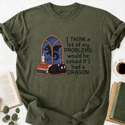 If I Could Have A Dragon Softstyle T-Shirt | Book Lover Gift Military Green
