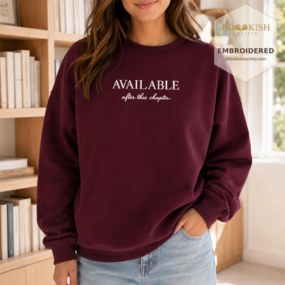 Available After This Chapter Embroidered Sweatshirt | Reader Gift Maroon