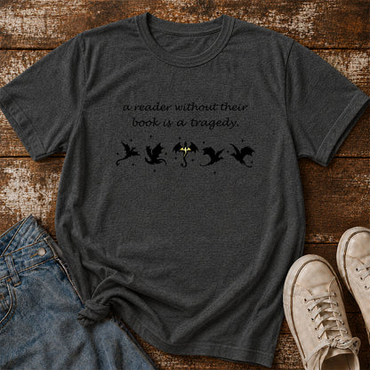 A Reader Without Their Book Softstyle T-Shirt | Book Lover Gift Dark Heather