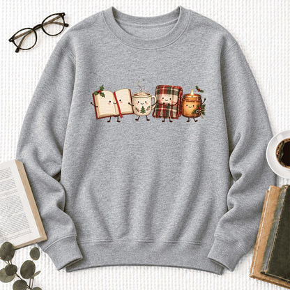 Christmas Cozy Club Softstyle Sweatshirt | Christmas Reader Gift Sport Grey