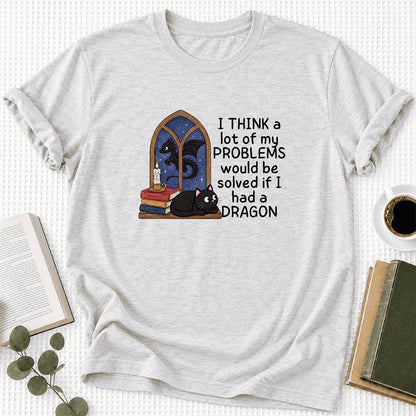 If I Could Have A Dragon Ultra-Soft Cotton T-Shirt | Fantasy Book Lover Gift Ash