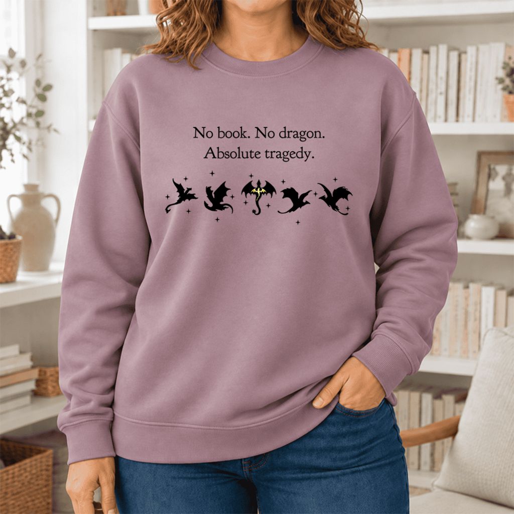 No Book, No Dragon Softstyle Sweatshirt | Fantasy Reader Gift Paragon
