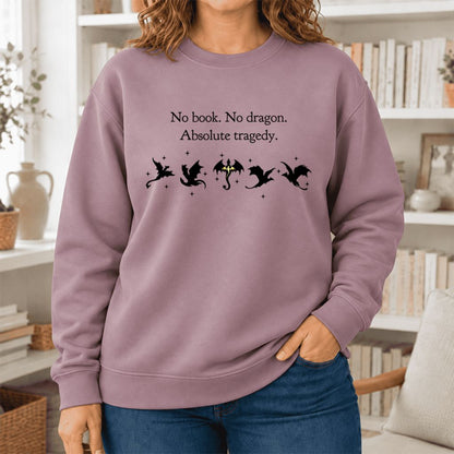 No Book, No Dragon Softstyle Sweatshirt | Fantasy Reader Gift Paragon