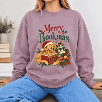 Merry Bookmas Softstyle Sweatshirt | Christmas Book Lover Gift Paragon