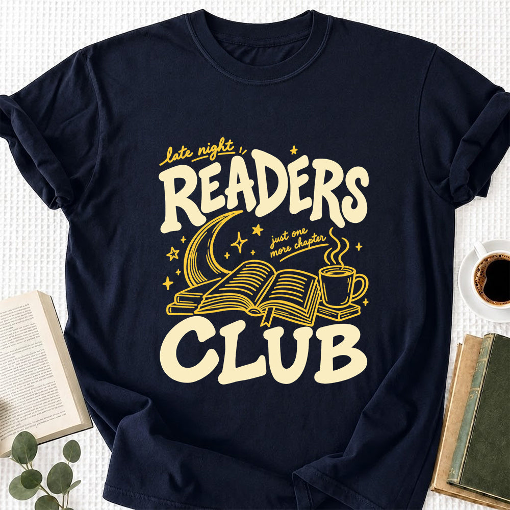 Late Night Readers Club Softstyle T-Shirt | Book Lover Gift Navy