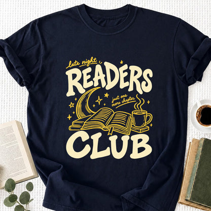 Late Night Readers Club Softstyle T-Shirt | Book Lover Gift Navy