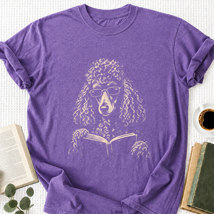 Poodle Reading Book Softstyle T-Shirt | Book Lover Gift Heather Purple