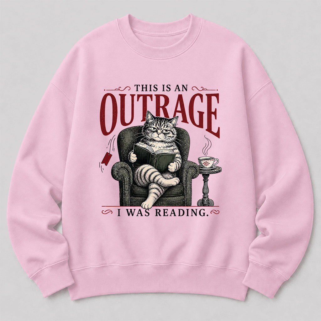 This Is An Outrage Crewneck Sweatshirt | Reader Gift Light Pink