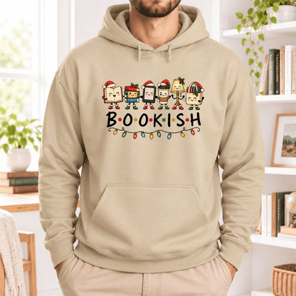 Christmas Bookish Things Softstyle Hoodie | Christmas Gift For Readers Sand