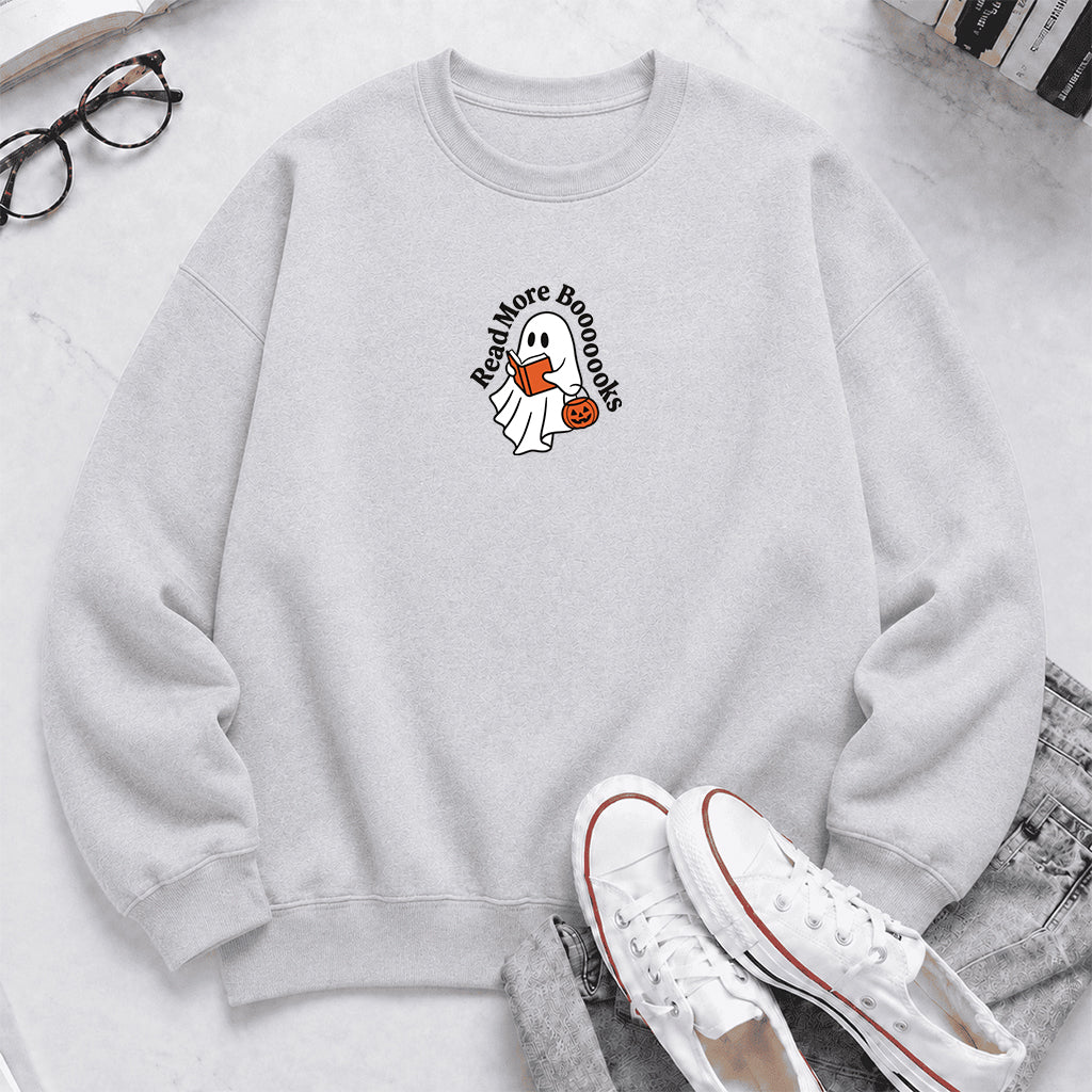 Read More Book Crewneck Sweatshirt | Halloween Reader Gift Sport Grey