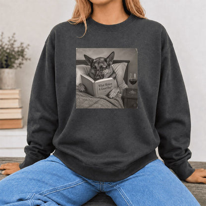 What Makes A Good Boy Crewneck Sweatshirt | Dog Lover Reader Gift Dark Heather