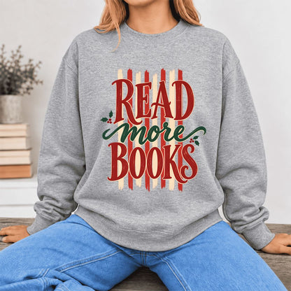 Read More Book Christmas Softstyle Sweatshirt | Christmas Book Lover Gift Sport Grey