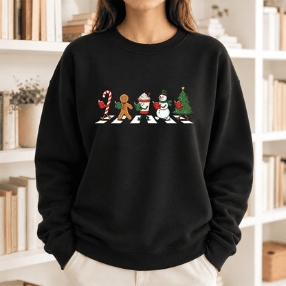 Christmas Reading Parade Softstyle Sweatshirt | Christmas Gift For Readers Black