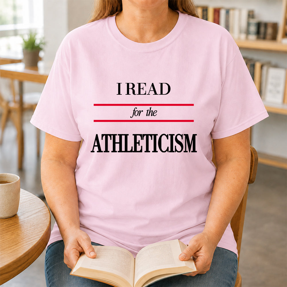I Read For The Athleticism Softstyle T-Shirt | Book Lover Gift Light Pink