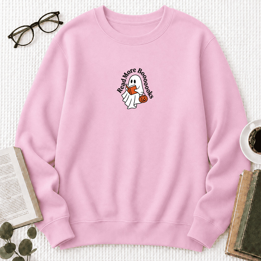 Read More Book Crewneck Sweatshirt | Halloween Reader Gift Light Pink