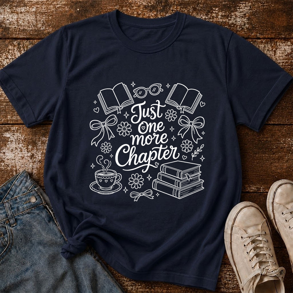 Just One More Chapter Softstyle T-Shirt | Book Lover Gift Navy