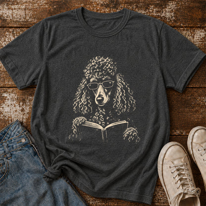 Poodle Reading Book Softstyle T-Shirt | Book Lover Gift Dark Heather