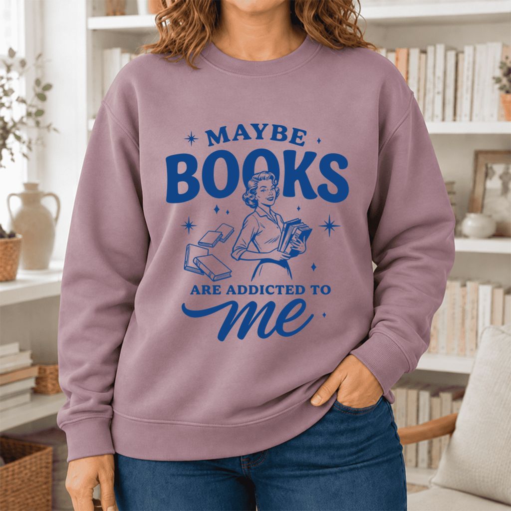 Maybe Books Are Addicted To Me Softstyle Sweatshirt | Feminist Book Lover Gift Paragon