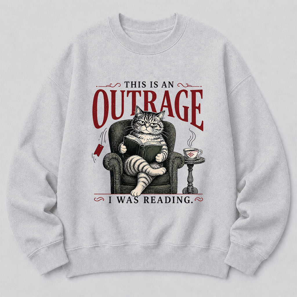 This Is An Outrage Crewneck Sweatshirt | Reader Gift Sport Grey