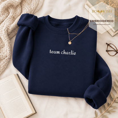 Team Charlie Embroidered Sweatshirt | Reader Gift Navy
