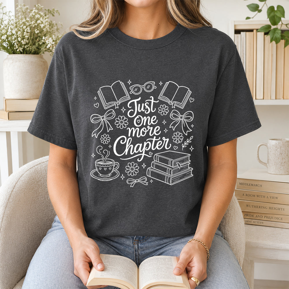 Just One More Chapter Softstyle T-Shirt | Book Lover Gift Dark Heather