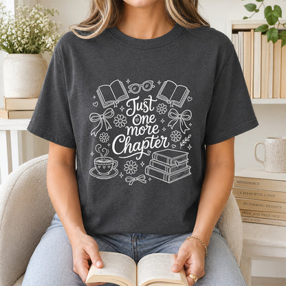 Just One More Chapter Softstyle T-Shirt | Book Lover Gift Dark Heather