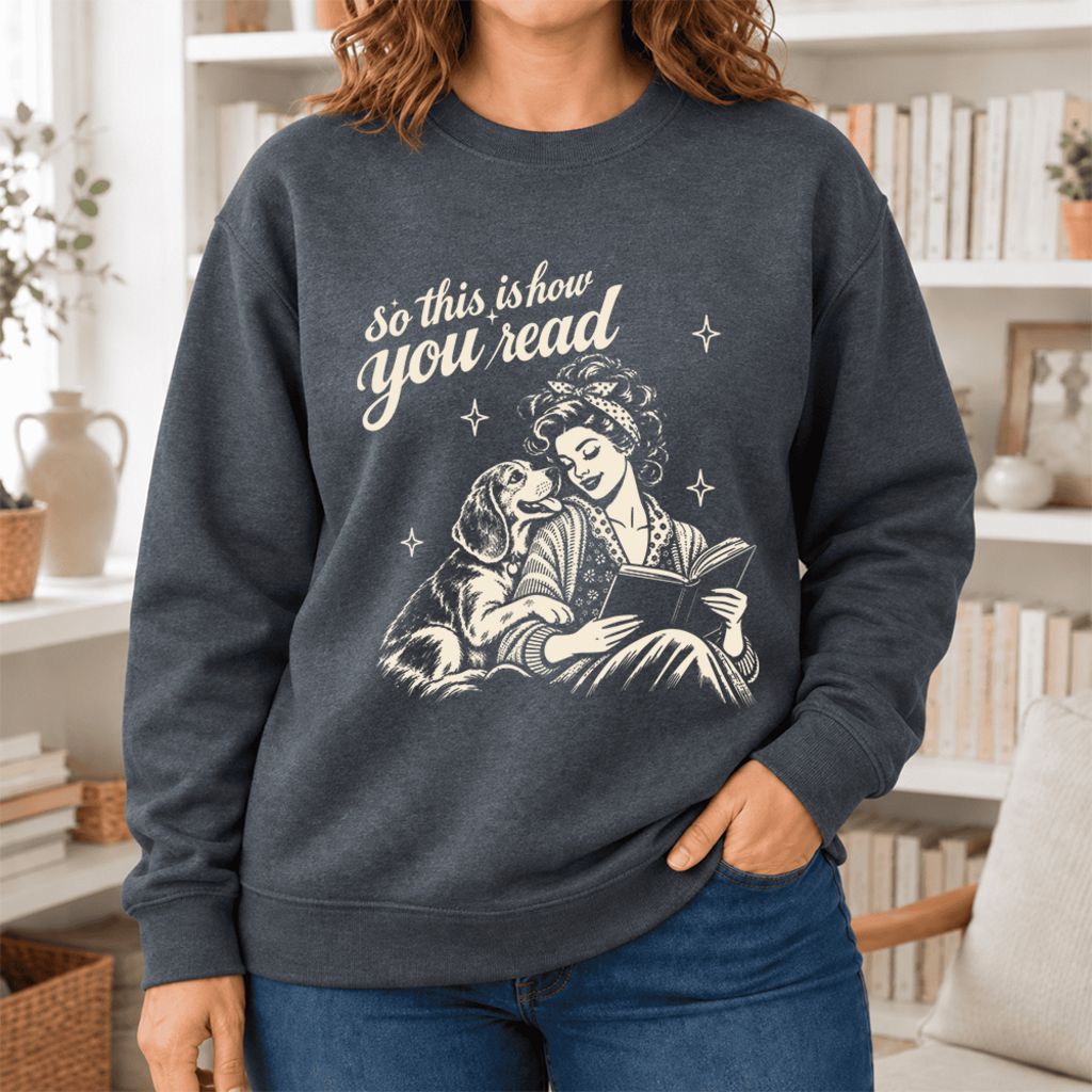How You Read Beagle Softstyle Sweatshirt | Cozy Dog Mom Reader Gift Dark Heather