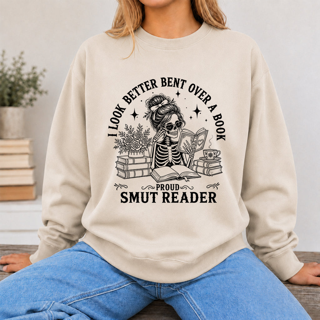 I Look Better Bend Over A Book Crewneck Sweatshirt | Reader Gift Sand