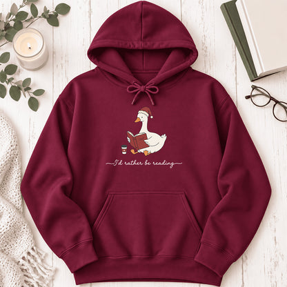 I'd Rather Be Reading Softstyle Hoodie | Christmas Book Lover Gift Maroon