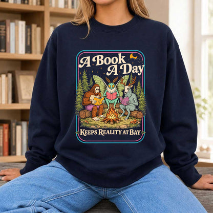 Cryptid Book Club Crewneck Sweatshirt | Reader Gift Navy
