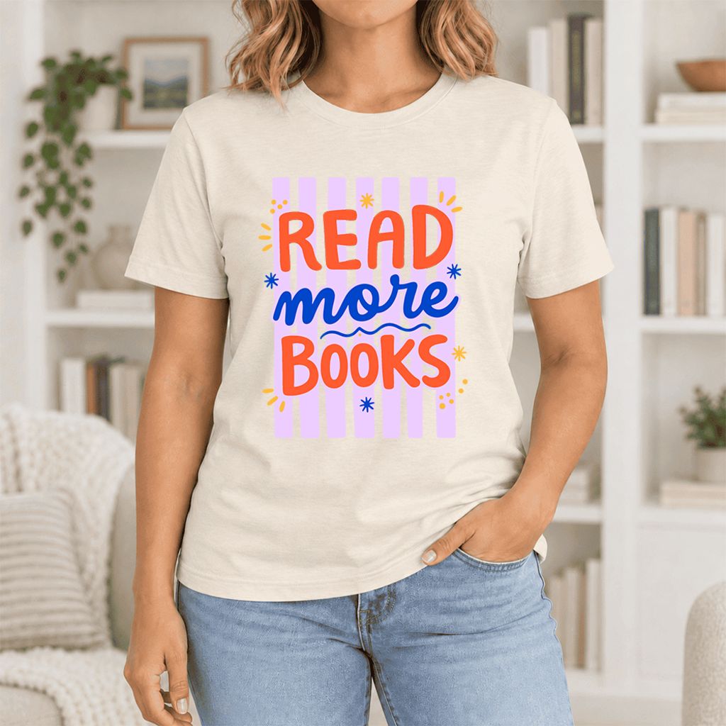Read More Books Ultra-Soft Cotton T-Shirt | Reader Gift Natural