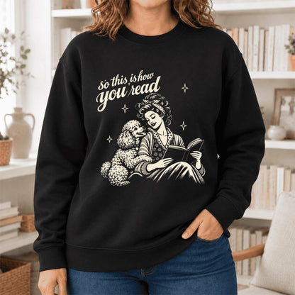 How You Read Poodle Softstyle Sweatshirt | Cozy Dog Mom Reader Gift Black
