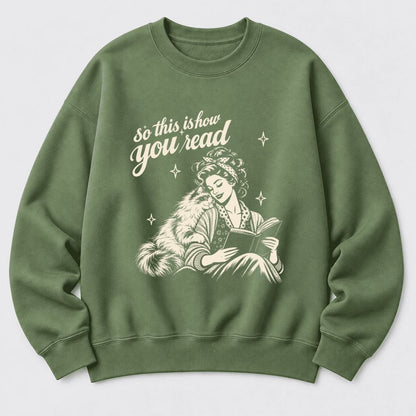 How You Read Ragdoll Softstyle Sweatshirt | Cozy Cat & Book Lover Gift Military Green
