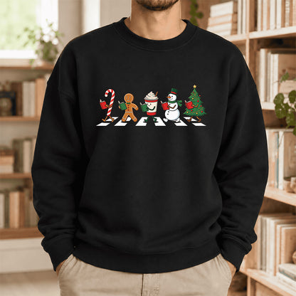 Christmas Reading Parade Softstyle Sweatshirt | Christmas Gift For Readers Black