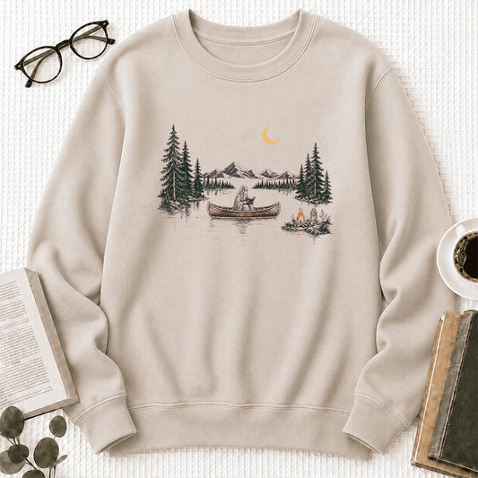 Reading Ghost On The Boat Crewneck Sweatshirt | Halloween Reader Gift Sand