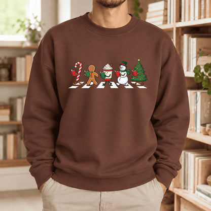Christmas Reading Parade Softstyle Sweatshirt | Christmas Gift For Readers Cocoa