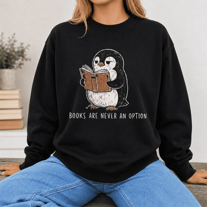 Flight Was Never An Option Crewneck Sweatshirt | Reader Gift Black