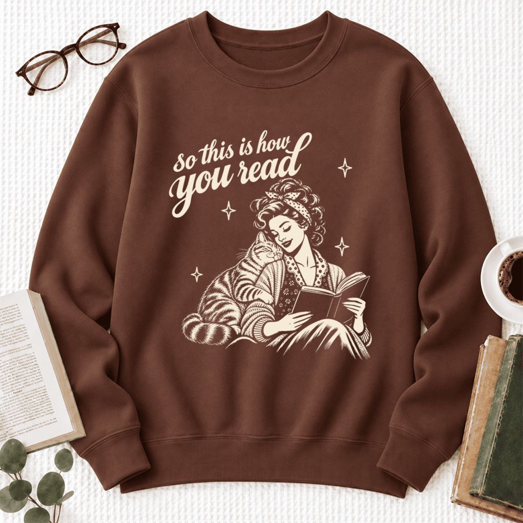 How You Read American Shorthair Softstyle Sweatshirt | Cozy Cat & Book Lover Gift Cocoa