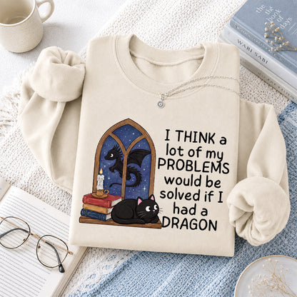 If I Could Have A Dragon Crewneck Sweatshirt | Reader Gift Sand
