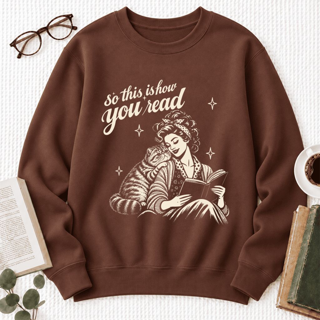 How You Read Exotic Shorthair Softstyle Sweatshirt | Cozy Cat Lover Reader Gift Cocoa