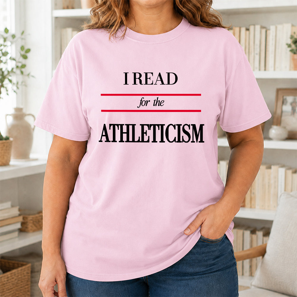 I Read For The Athleticism Softstyle T-Shirt | Book Lover Gift Light Pink