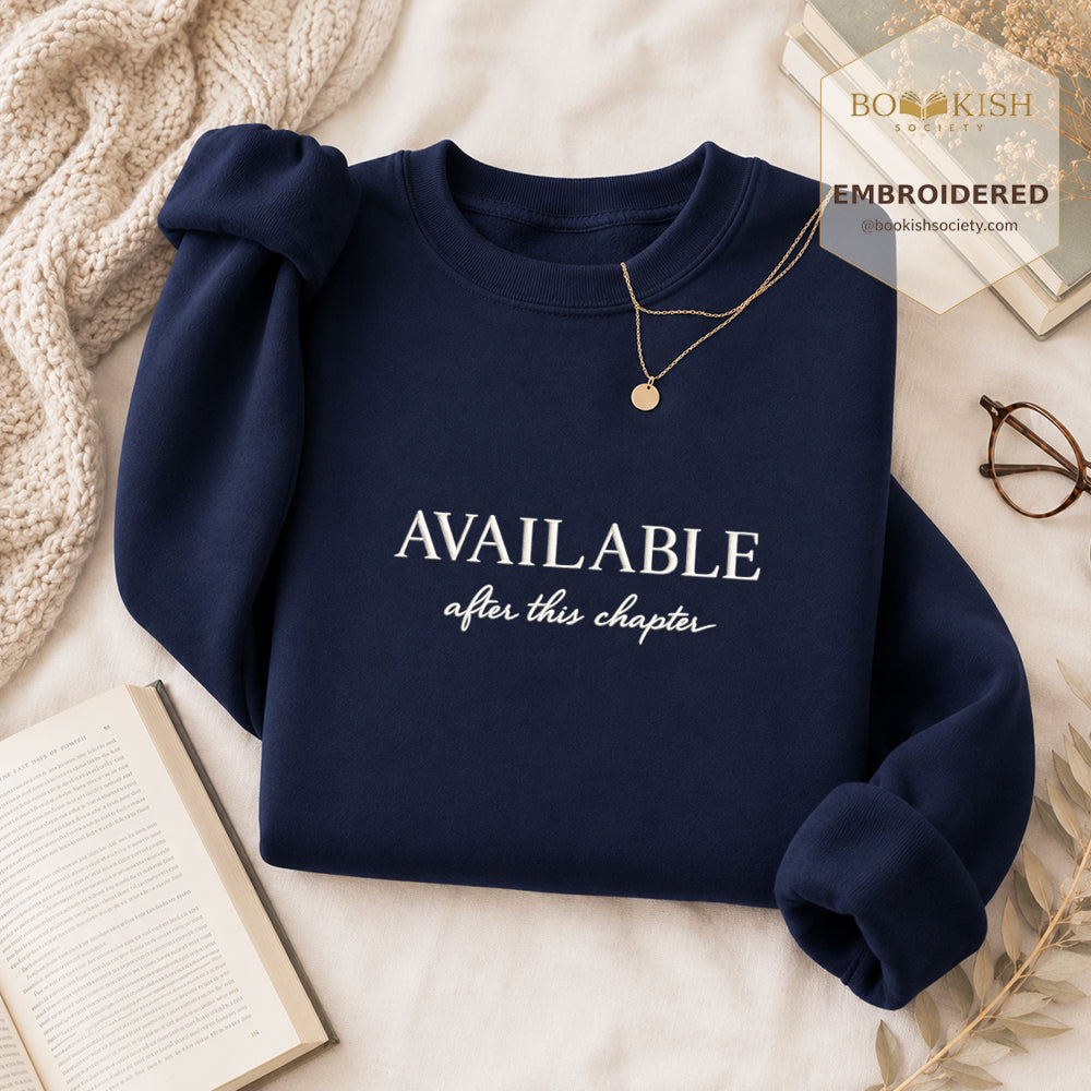 Available After This Chapter Embroidered Sweatshirt | Reader Gift Navy